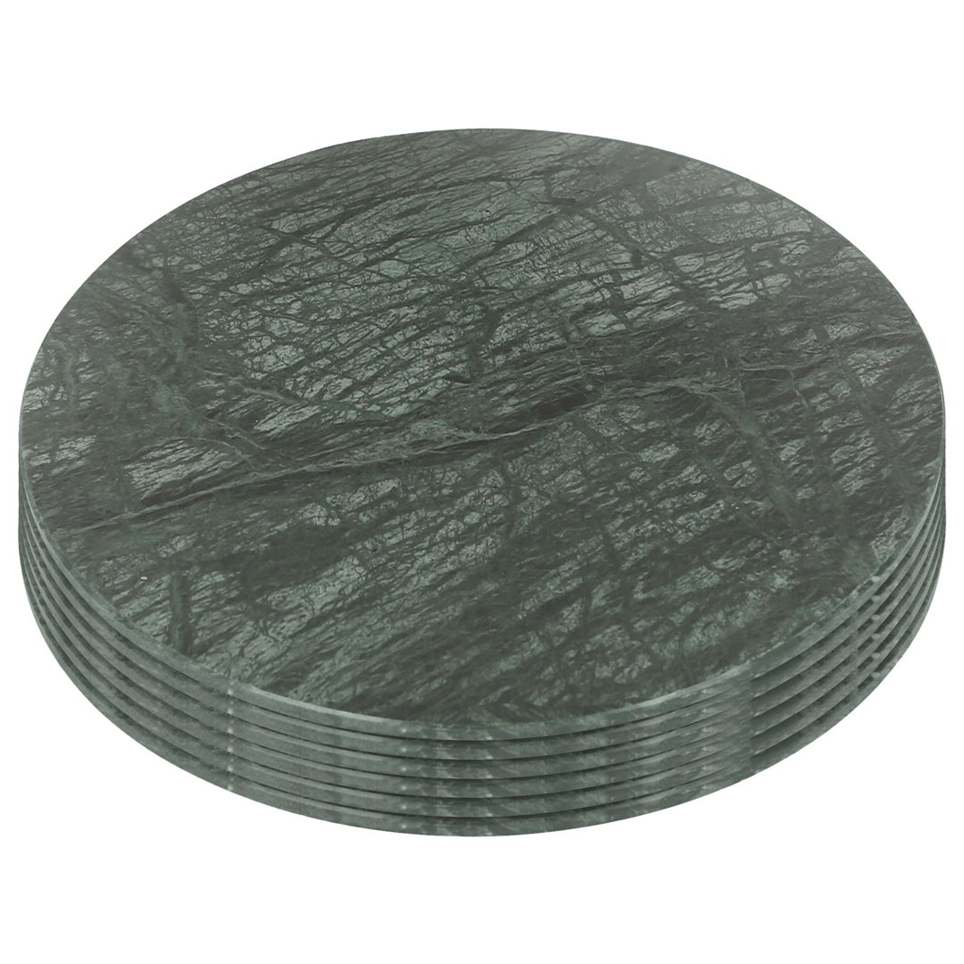 Rinkit.com Green Round Marble Placemats - 30Cm - Pack Of Six - Image 3