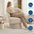 Modern Swivel Barrel Accent Chair, 360° Upholstered Armchair with Striped Backrest & Plush Padding-2108596014