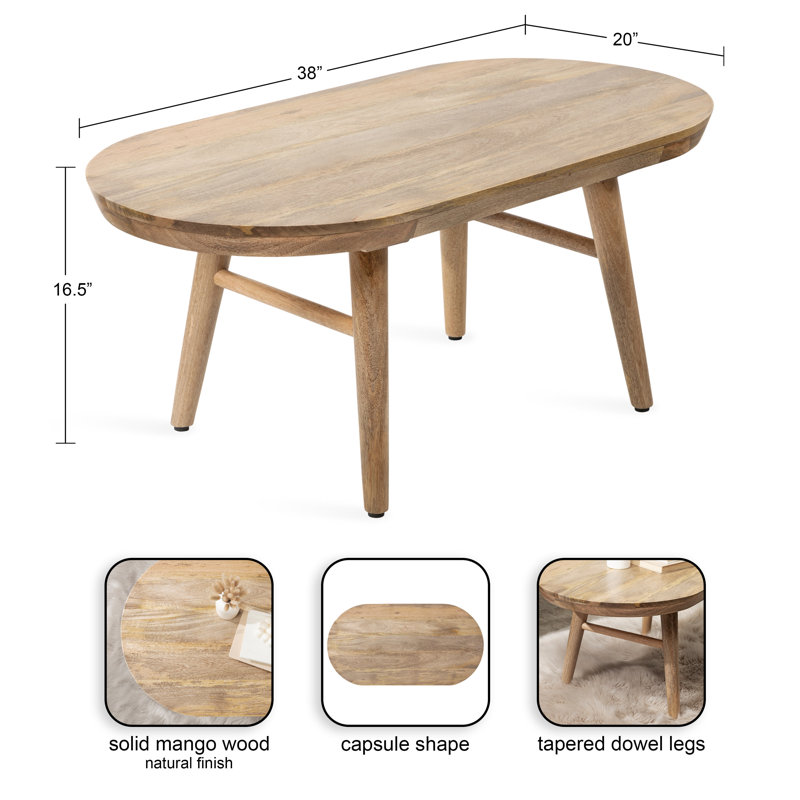 Berenike Oval Coffee Table with Tapered Legs | Wayfair
