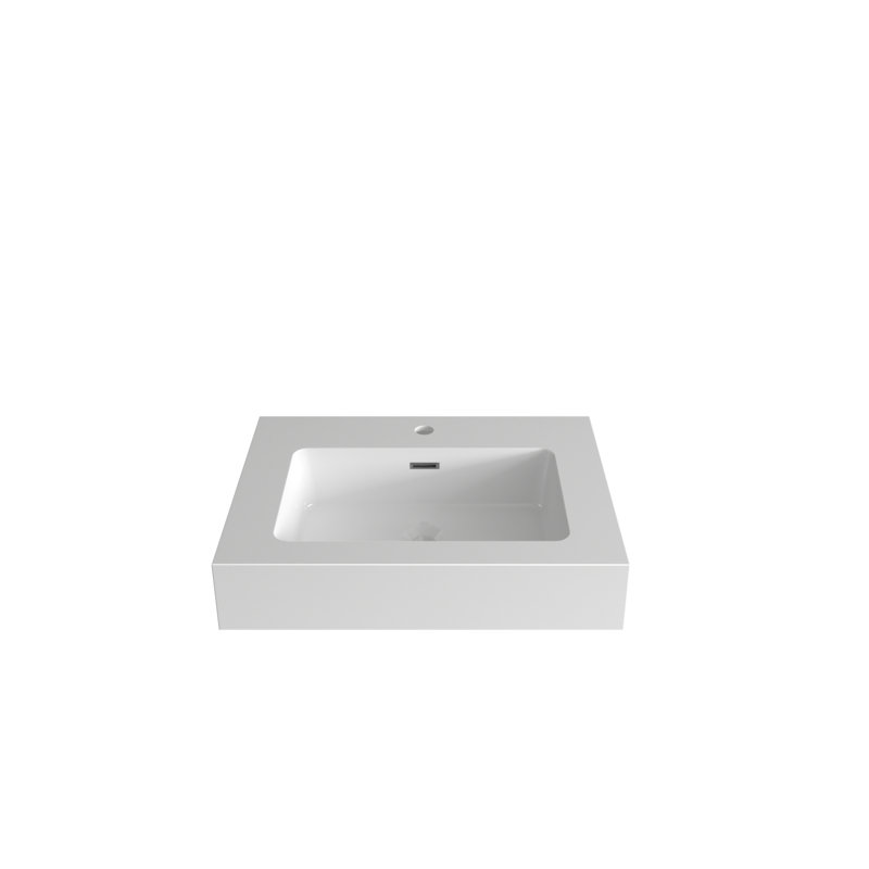 BB02-24-101, Integrated solid surface basin WITHOUT drain & faucet