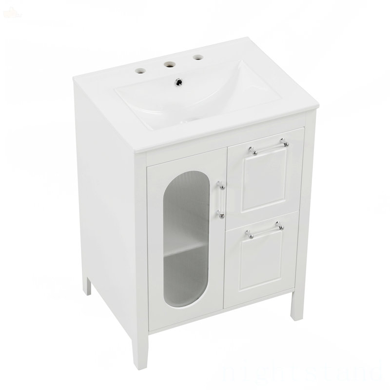 Meuble-lavabo 24 po avec lavabo, Blanc