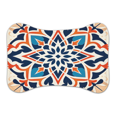 Moroccan Geometry - 1 Piece Bone Shape Feeding Mat