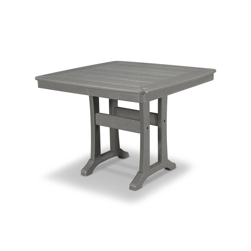 Nautical Trestle 37" Dining Table, Slate Gray