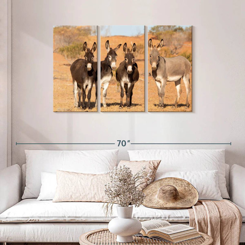 Brampt Australian Outback Donkeys, 28" H x 45" W