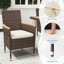 Chaise de patio 4 pièces en rotin brun toutes saisons