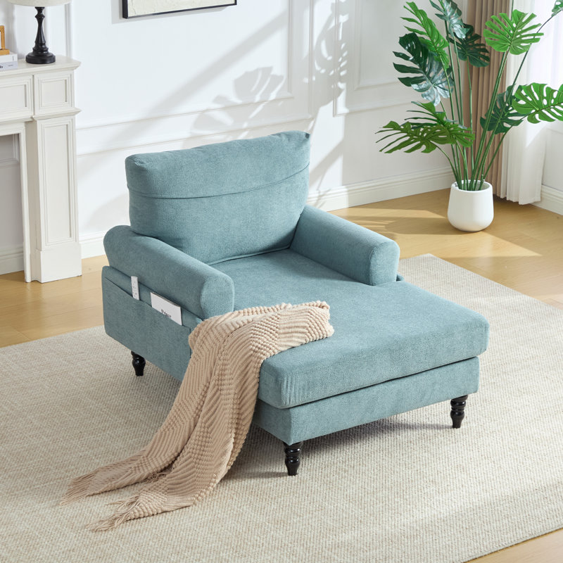 Chaise longue rembourrée 38,2 po, Vert menthe