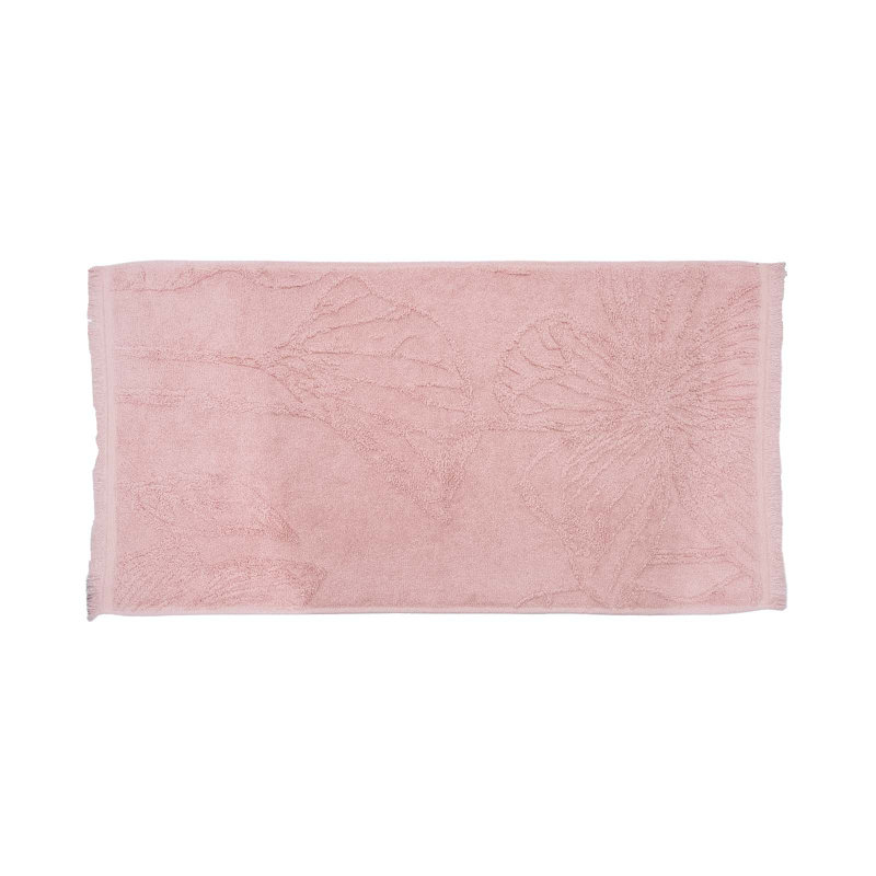 Abdouallah Plush Jacquard Bath Towel, Pink