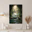 Mossy Rock Cave avec eau turquoise et vignes suspendues, art mural-911885398
