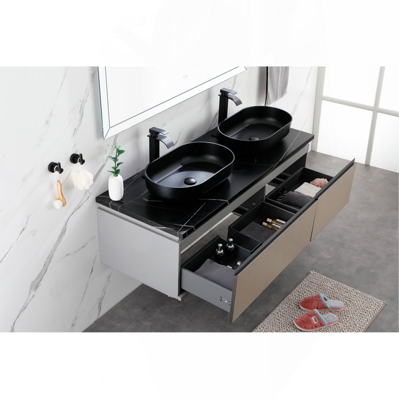 24*14*5.5  Matte Shell  Bathroom Sink, Black