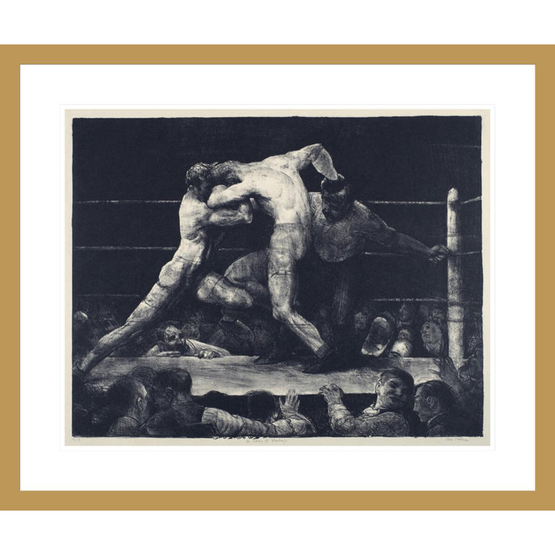 «A Stag at Sharkey's» par George Wesley Bellows - Estampe numérique encadrée, H 23,5 po x l 27,98 po