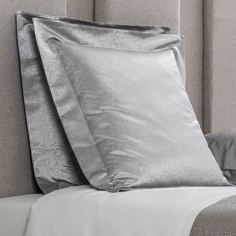 Luxury Glowing Weave Sham, Euro, Gray Cliff