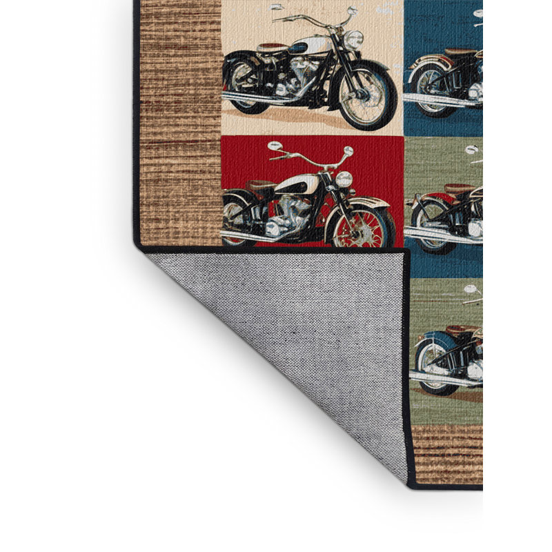 Machine Washable Transportation Brown Area Rug, Rectangle 5 pi x 7 pi