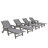 Oversized HDPE 5-Position Adjustable Outdoor Chaise Lounge Chair with Cup Holder Wheels,All-Weather Portable Reclining Patio Lounger for Deck,Poolside,Lawn,Garden,Backyard(Set of 4)-958669545-958669549