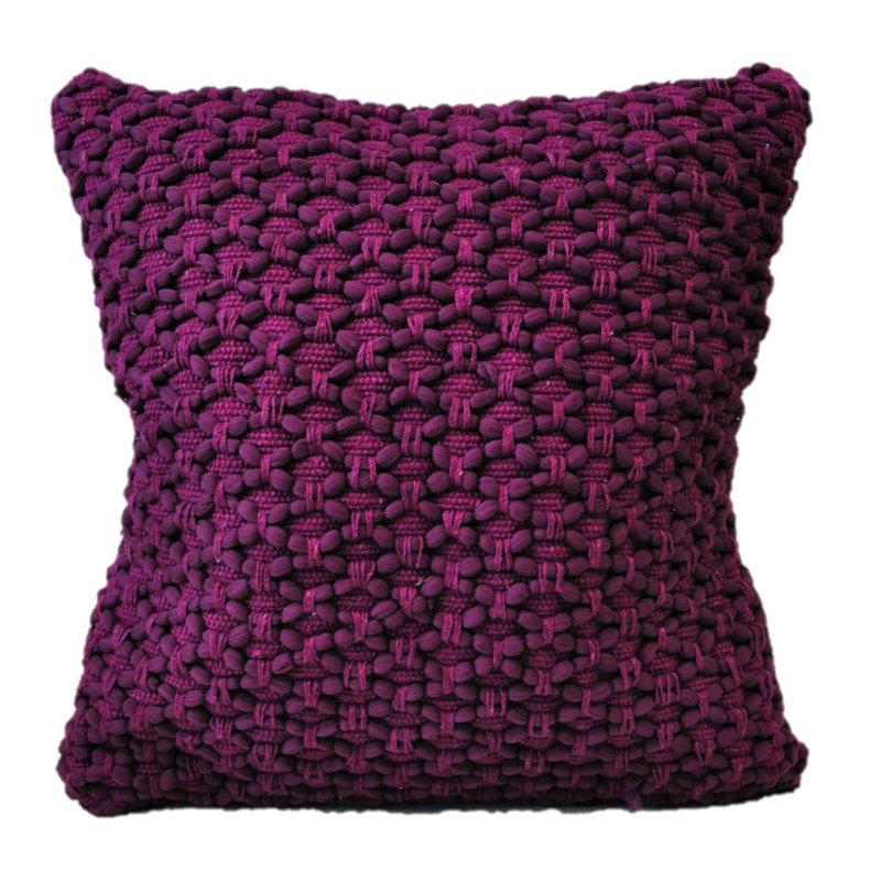 Housse et insert de coussin tressé carré, Mauve