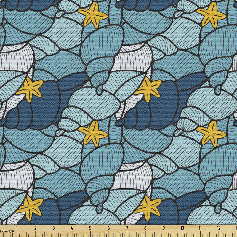 Cheilon Pattern of Seashells and Starfish Multi-Purpose Fabric