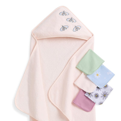Secret Garden 6 Pc Gift Set - Hooded Towel & 5pc Wash Cloths