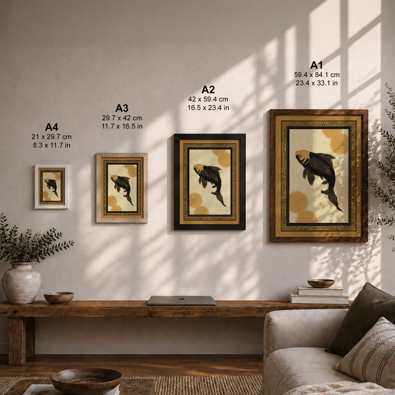 Descending Bear Art Deco - Framed Print, Unframed, A4 - 29.7 x 21.0 cm