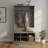 Gray Modern Storage Coat Rack, Double Prong Hooks, Built-In Bench And Spacious Storage Cubbies-1980229185