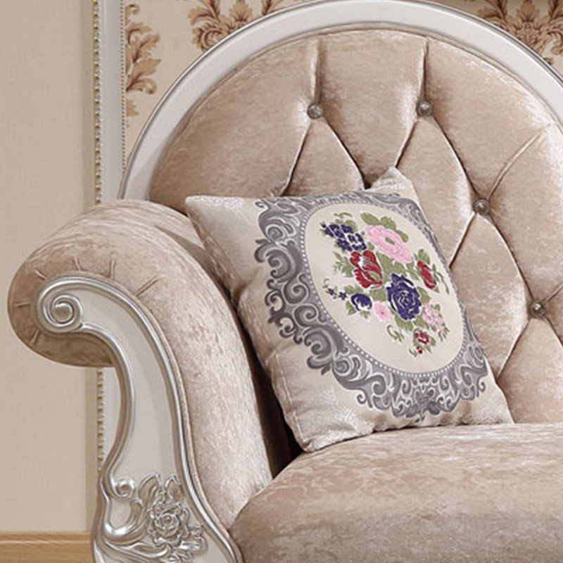 Chaise longue rembourrée Elegant Classical, Accoudoir à gauche (vu de face), Beige
