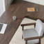Bureau d'angle moderne et simple en bois massif en forme de L-37809883-37809876