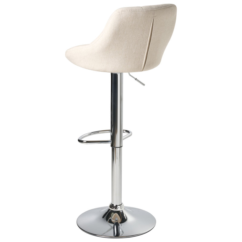 Swivel Upholstered Adjustable Height Bar Stool, Beige