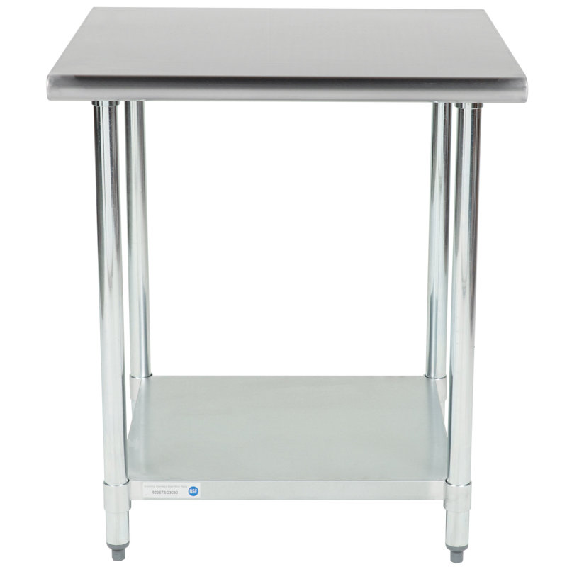 Table de préparation et de travail commerciale en acier inoxydable, H 36 po x l 48 po x P 18 po