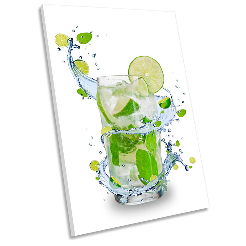 Lemonade Lemon Lime Drink Kitchen - Wrapped Canvas Painting, 76.2cm H x 50.8cm W x 2cm D