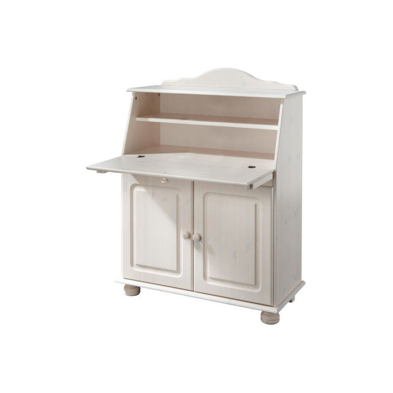 Piechota Metal Base Secretary Desk, White
