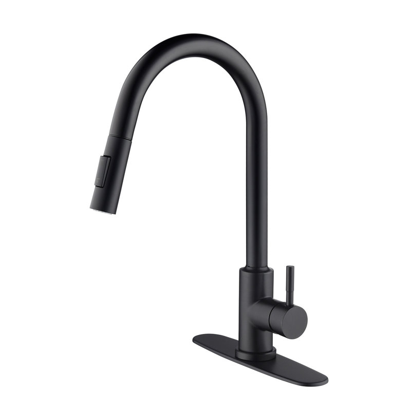 Robinet de cuisine tactile avec douchette extractible, Noir mat