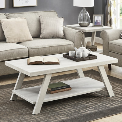 Table basse moderne Modern Scheme - plateau en placage de bois franc et espace de rangement supplémentaire
