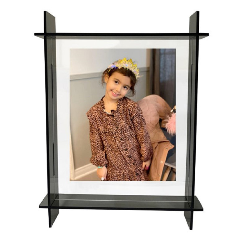 Cadre photo en plastique, Gris, 5 po x 7 po