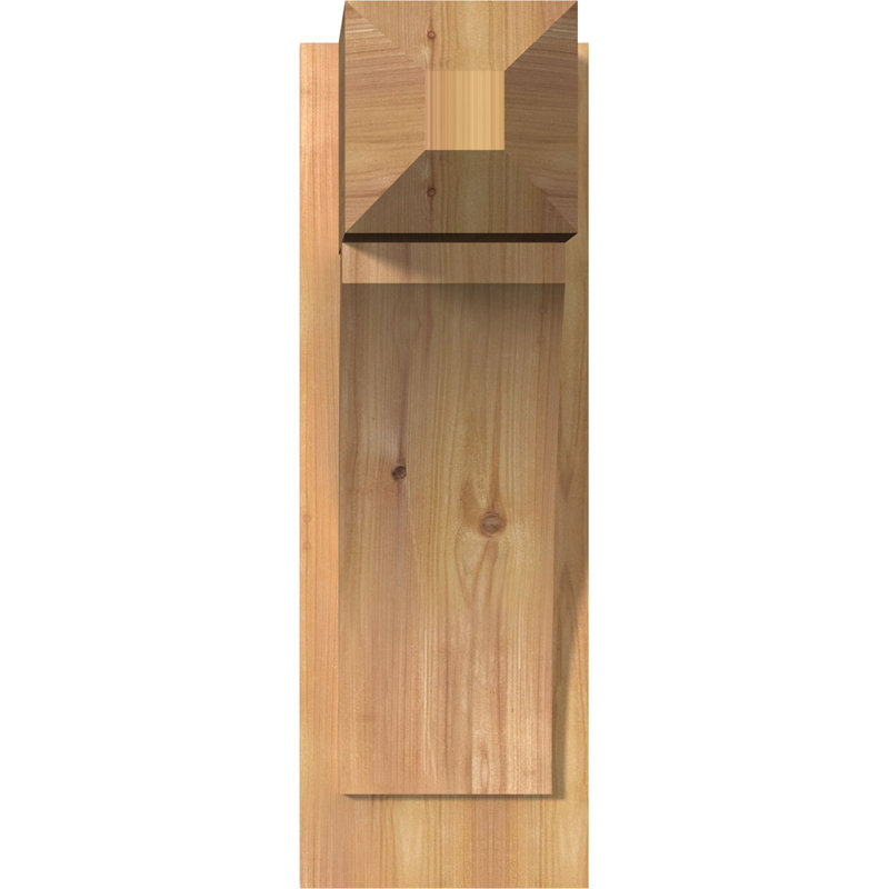 Persienne en bois rustique Thorton Craftsman, Cèdre rouge de l'Ouest de 8 po (sciage brut),  P 14 po x H 22 po 