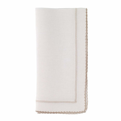 Picot Linen Chevron Square Napkin