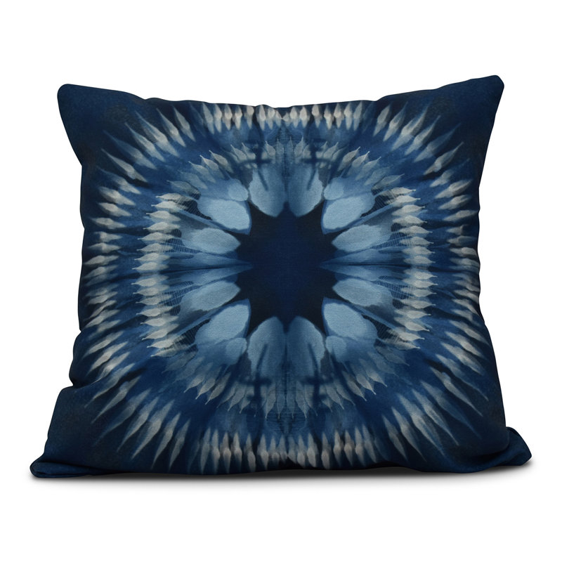 Housse et insert de coussin d'extérieur carré Shibori Burst, H 16 po x l 16 po, Bleu marine
