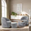 Fauteuil demi-tonneau avec repose-pieds en chenille Premium-2116142429