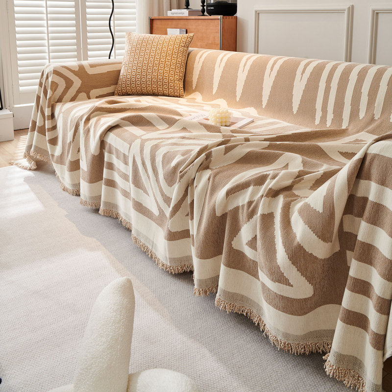 Housse pour canapé modulaire Boho Chenille, Kaki, H 71 po x l 150 po x P 0,1 po