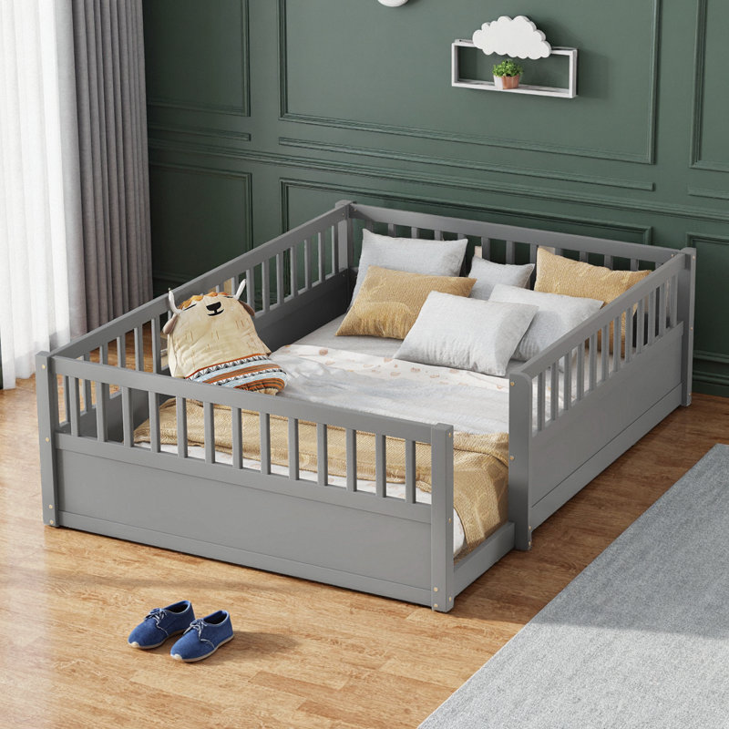 Structure de lit pour enfants Montessori, Lit double, Gris