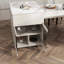Îlot de cuisine 69 "à 89" blanc moderne avec table extensible pour 2 à 4 personnes