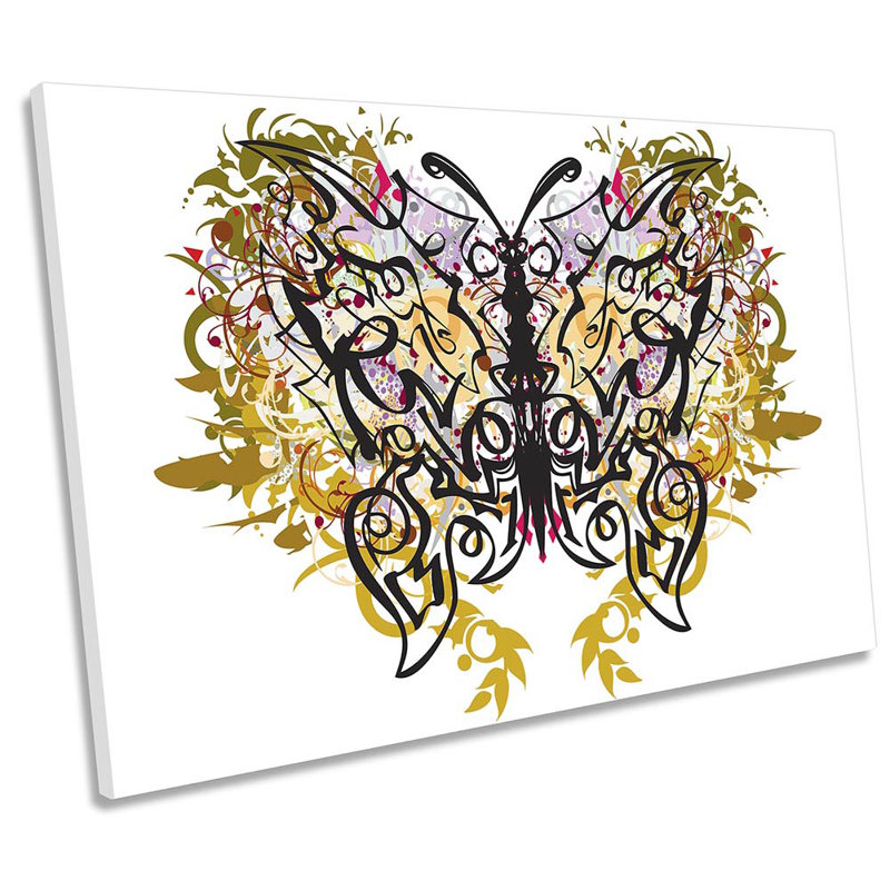 Butterfly Tribal - Wrapped Canvas Print, 81.3cm H x 121.9cm W x 4cm D