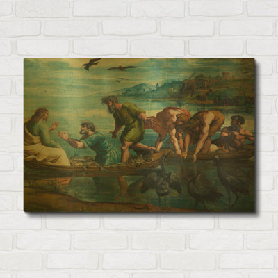 « La pêche miraculeuse » de Raphaël, tableau mural en métal doré, 91,4 cm x 61 cm