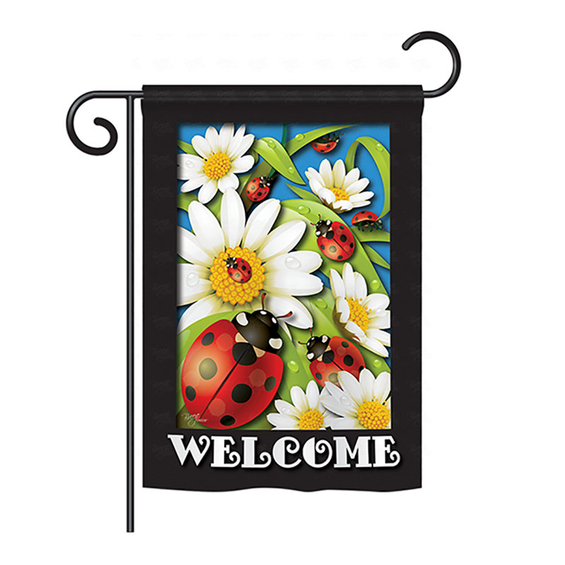 Drapeau de jardin en polyester Priyah Ladybug Heaven, H 18,5 po x l 13 po