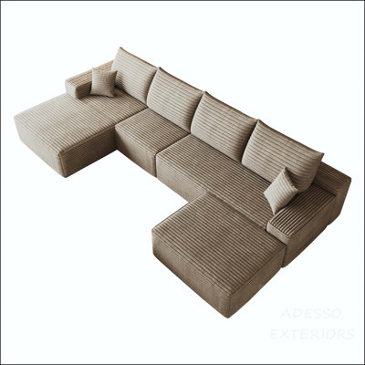 135" Cloud Sectional Sofa with Ottoman and No Assembly