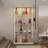 Tempered Glass Display Cabinet,Wine Cabinet, Storage Cabinet,File Cabinet,With Bluetooth LED Strip,Can Be Controlled By Remote Control Or Mobile APP,Swivel Casters,Can Be Placed Anywhere-312768578