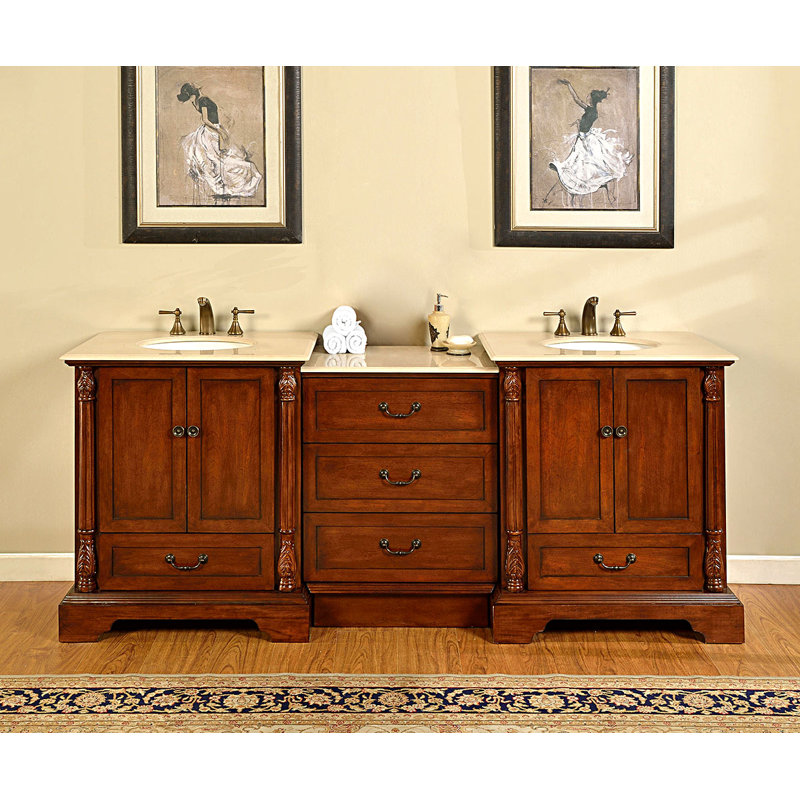 Ensemble de meuble-lavabo de salle de bain double 87 po Lulu
