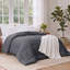 Insert de couette en duvet synthétique à poils carrés avec literie Twin-XL - gris foncé, édredon toutes saisons-101518299-101518295