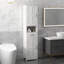 Slim Bathroom Storage Cabinet, Tall Bathroom Cabinet, Linen Tower With Open Shelf, Drawer, Recessed Doors, And Adjustable Shelves