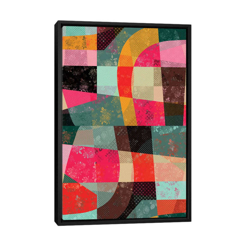 « fragments x », impression sur toile, H 26 po x l 18 po x P 1,5 po, Pas de tapis, Toile avec cadre noir