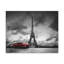 Toile de la tour Eiffel, toile de fond noire, pluie blanche, parapluie rouge, paysage urbain époustouflant-539638878