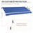 12' X 10' Retractable Balcony Awning , & Water- 280g/m² Fabric, Manual Crank, Aluminum Frame For Deck, Yard, Dark Blue, Patio Different Wall Surfaces, Blue