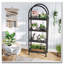 70.86" Tall 4-Tier Black Industrial Arched Open Bookshelf Storage Rack For Office